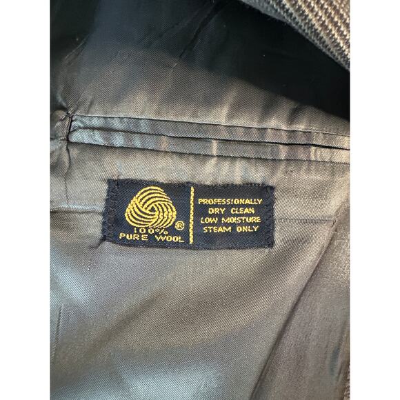 Kuppenheimer 100% wool blazer olive with faint burgundy lines, men’s 44R - Picture 5 of 8